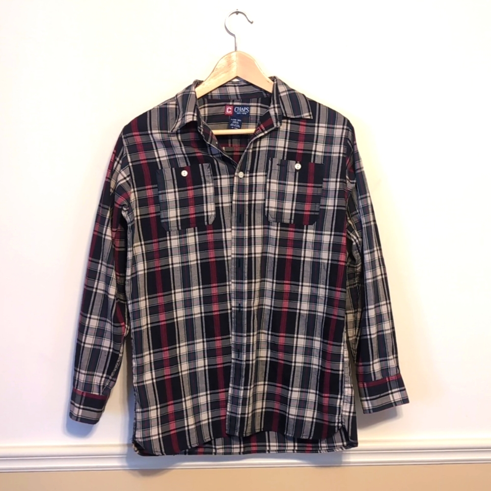 Chaps Boys Button-down Plaid Shirt